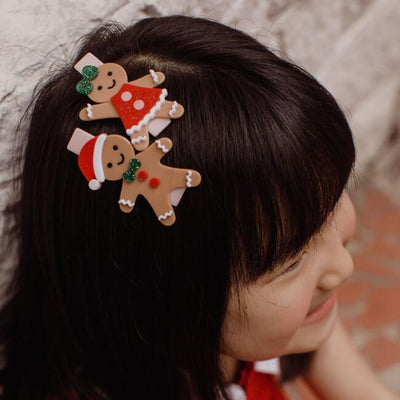 Happy Gingerbread Cookies Hair Clips