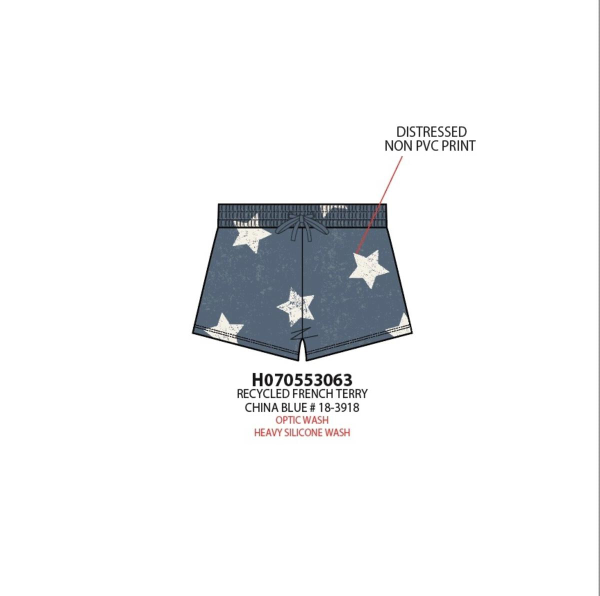 Dark Blue All Over Star Print Shorts