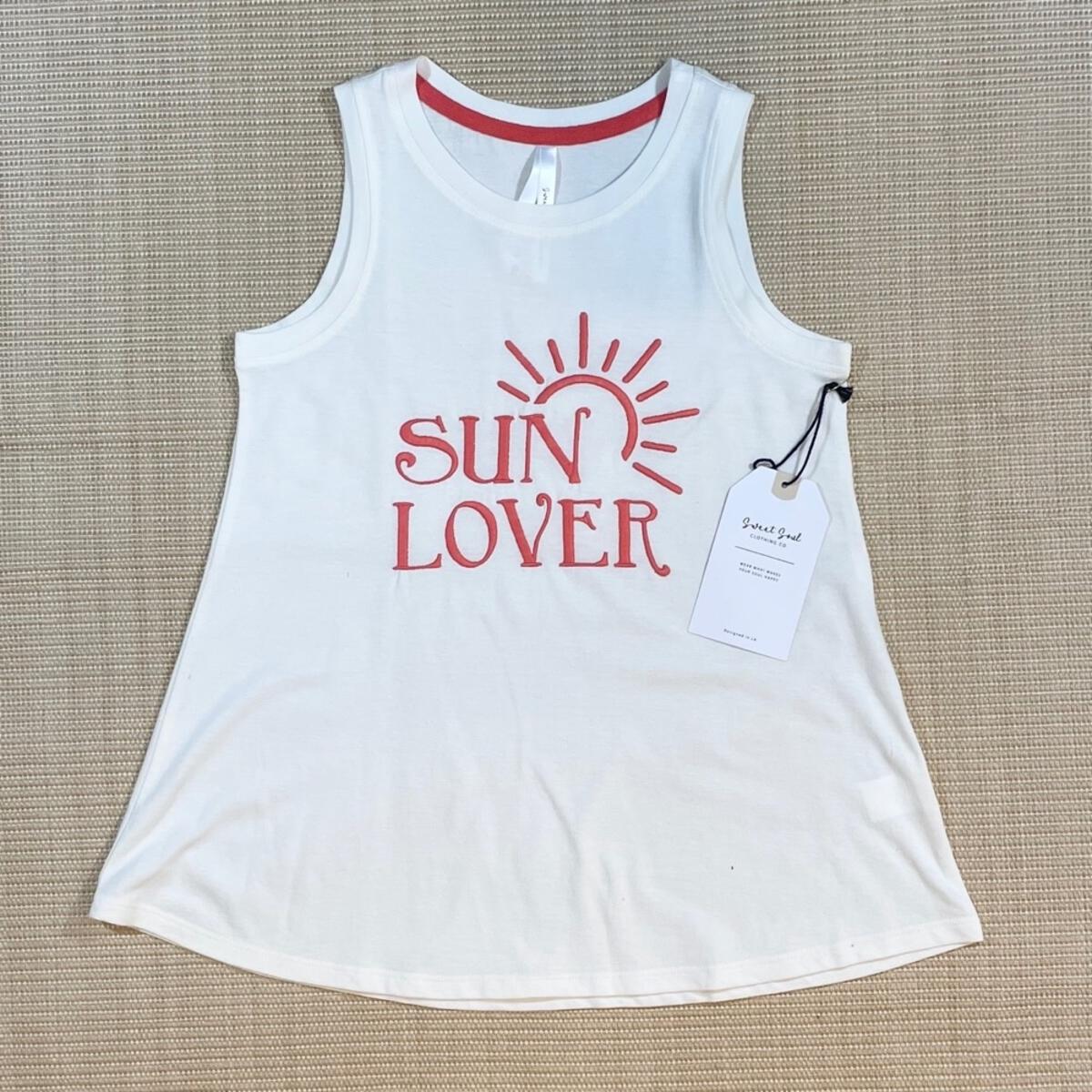 Sun Lover Embroidery Graphic Tank