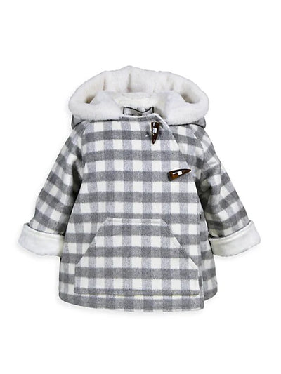 Grey Baby Plaid Wrap Jacket