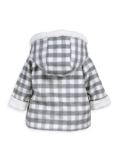 Grey Baby Plaid Wrap Jacket
