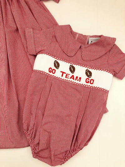 Go Team Red Smocked Football Bubble