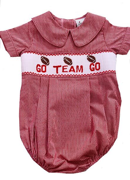 Go Team Red Smocked Football Bubble