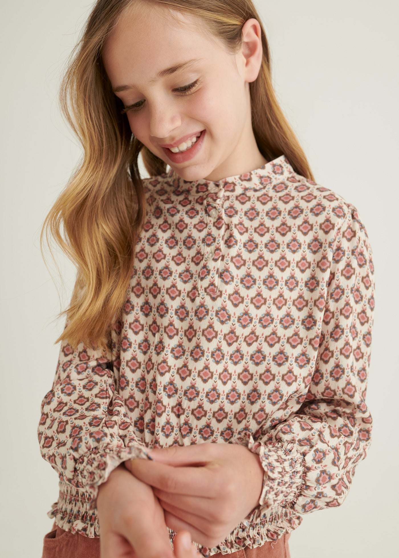 Rosy Printed Blouse