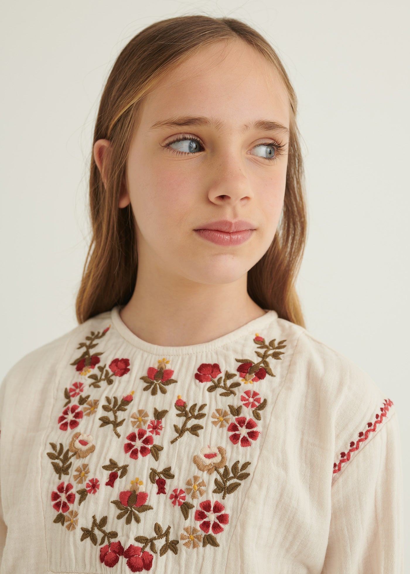 Embroidered Blouse- Chickpea