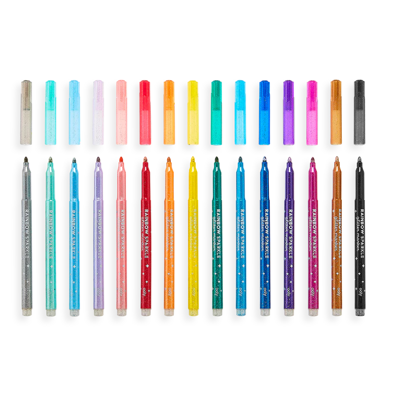 Rainbow Sparkle Glitter Markers- Set of 15