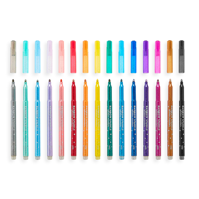 Rainbow Sparkle Glitter Markers- Set of 15