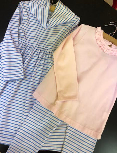 Baby Pink & Royal Stripe Cowl Neck Dress