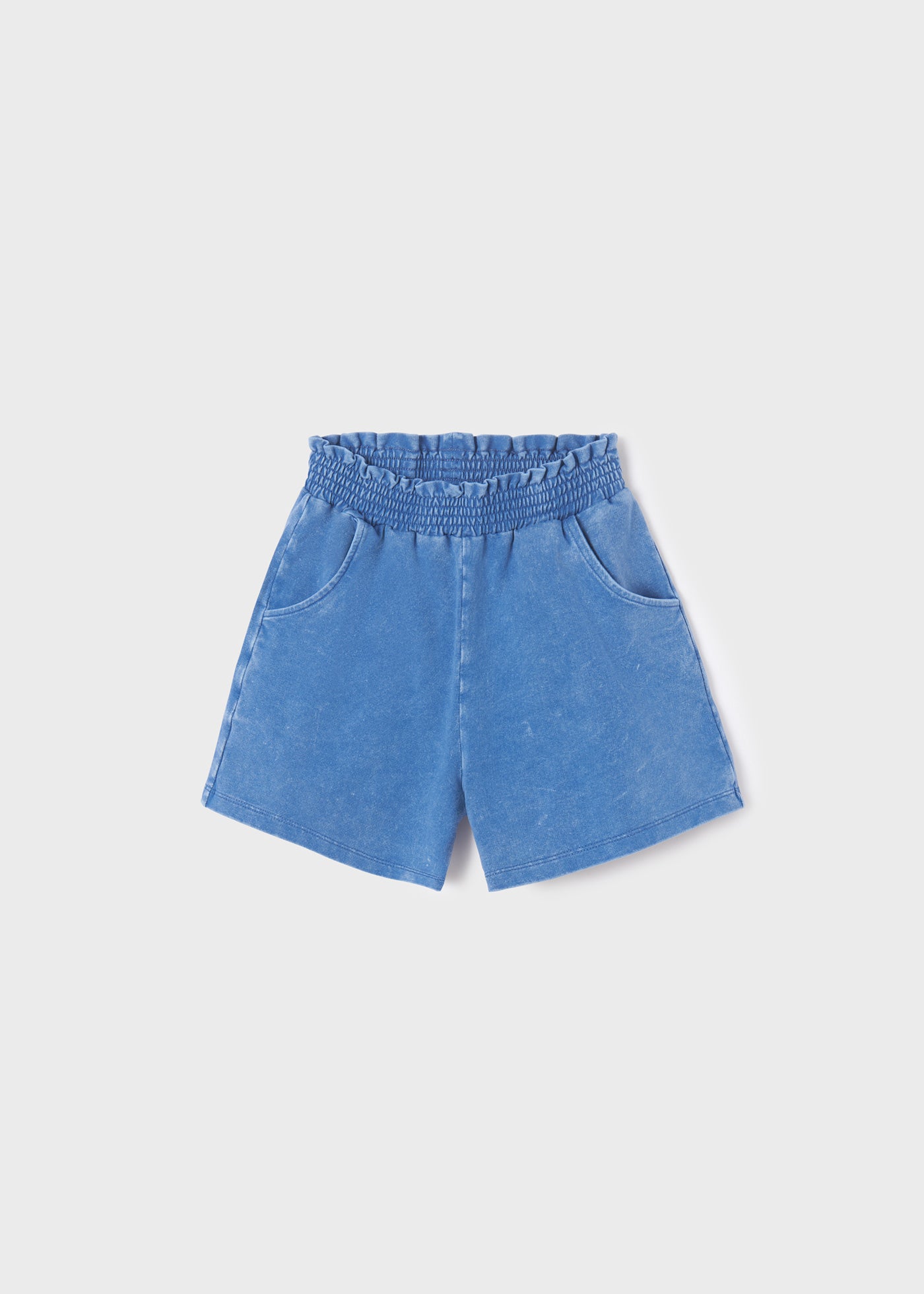 Washed Indigo Cotton Shorts