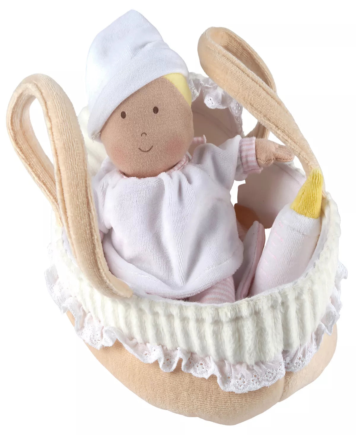 Baby Soft Doll with Carry Cot, Bottle and Blanket