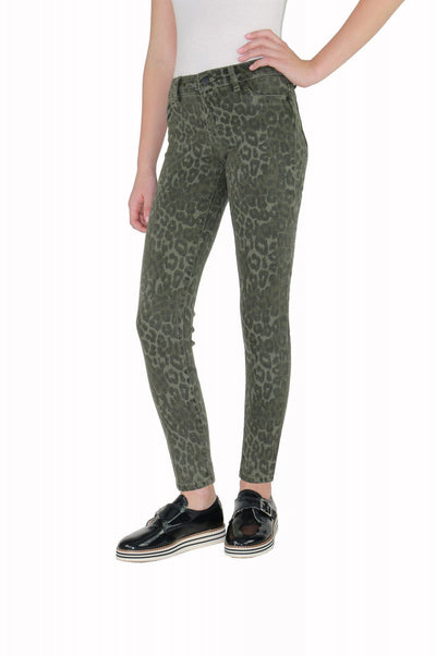 Diane Basic Mid-Rise Leopard Skinny