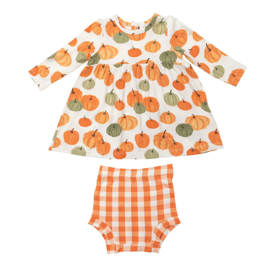 Pumpkin Simple Dress & Bloomer Set