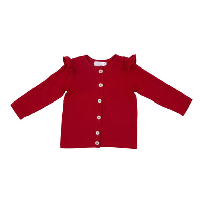 Red Ruffle Cardigan