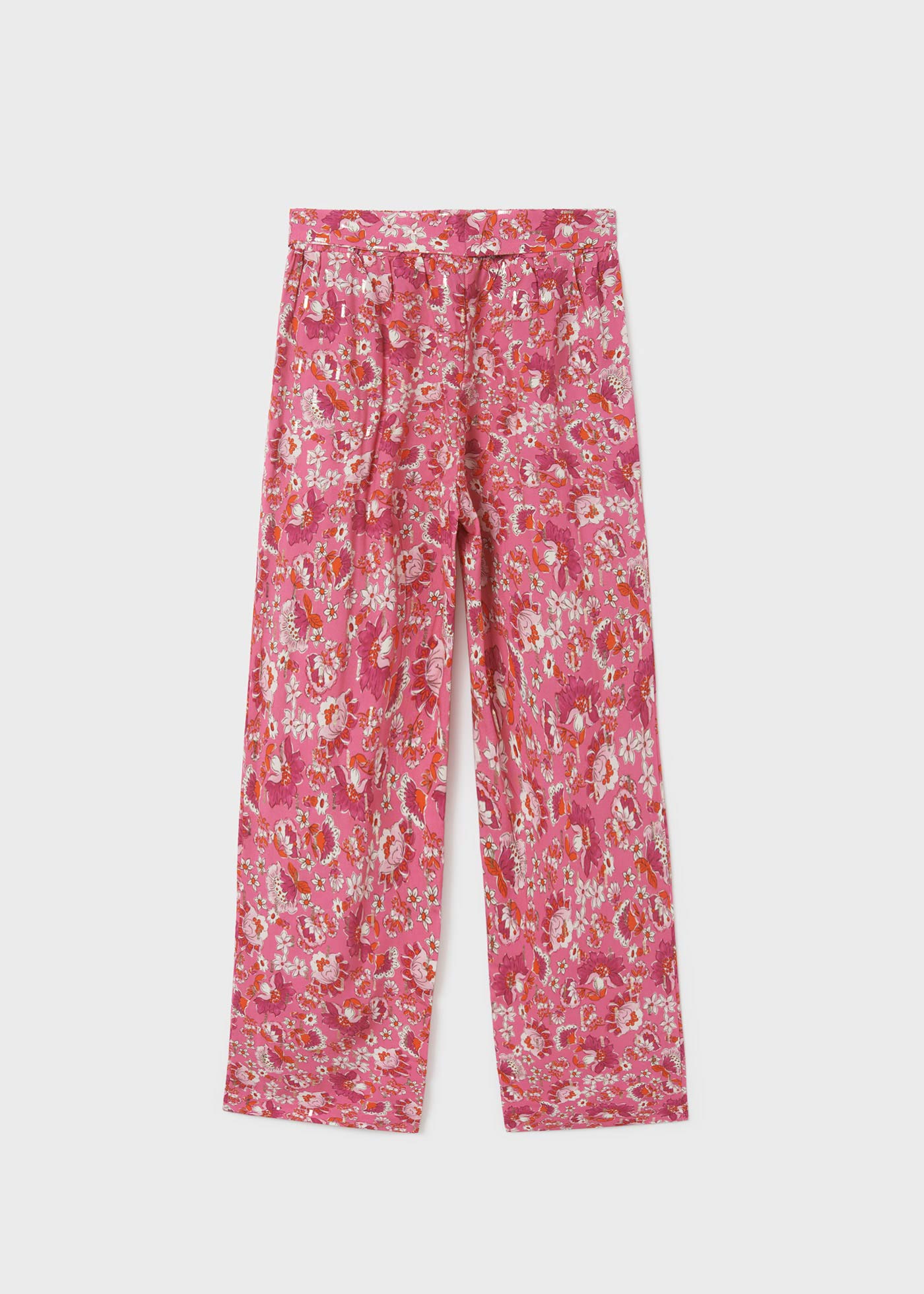 Pink Printed Cropped Pants