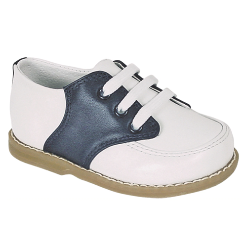 Connor White/Navy Leather Oxfords