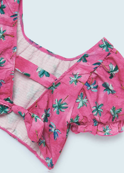 Pink Palm Tree Skirt Set