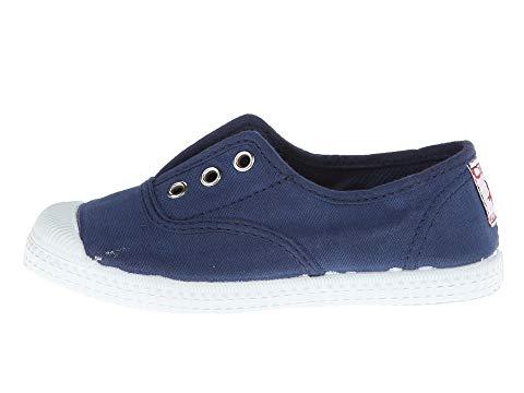 Navy Blue Canvas Laceless Sneakers