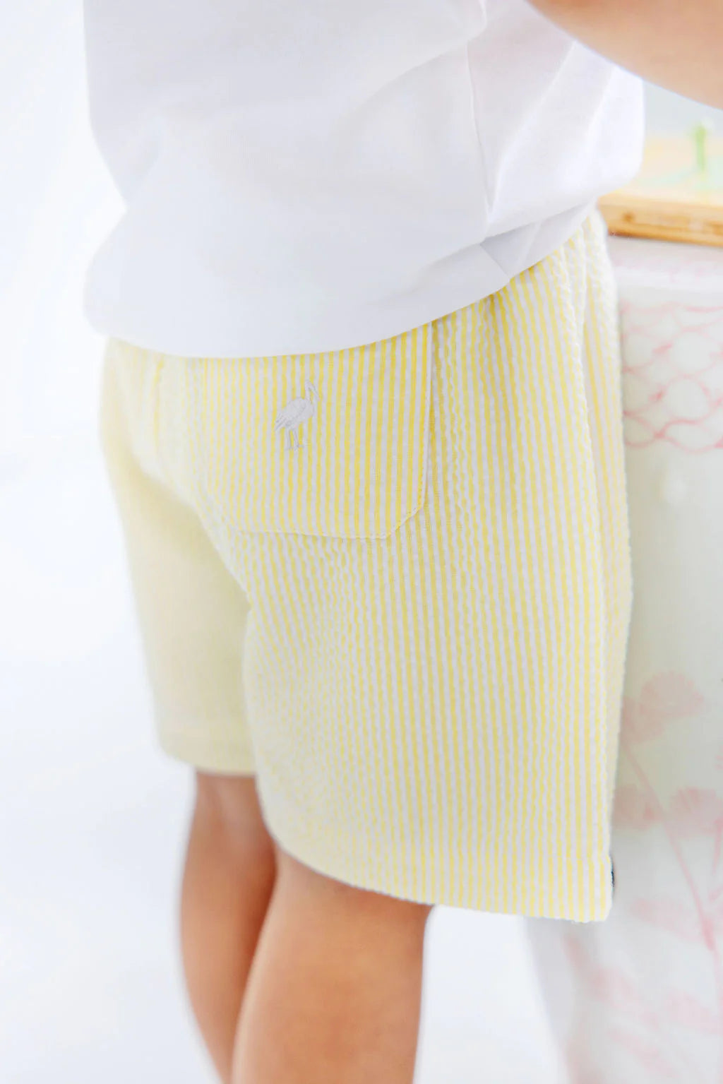 Seaside Sunny Yellow Seersucker Shelton Shorts