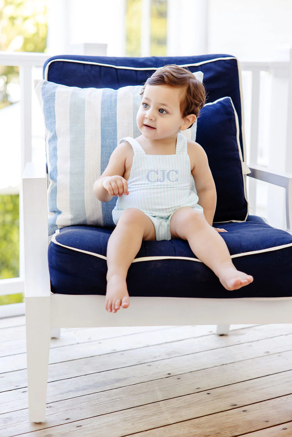 Sea Island Seafoam Stripe Stillman Sunsuit