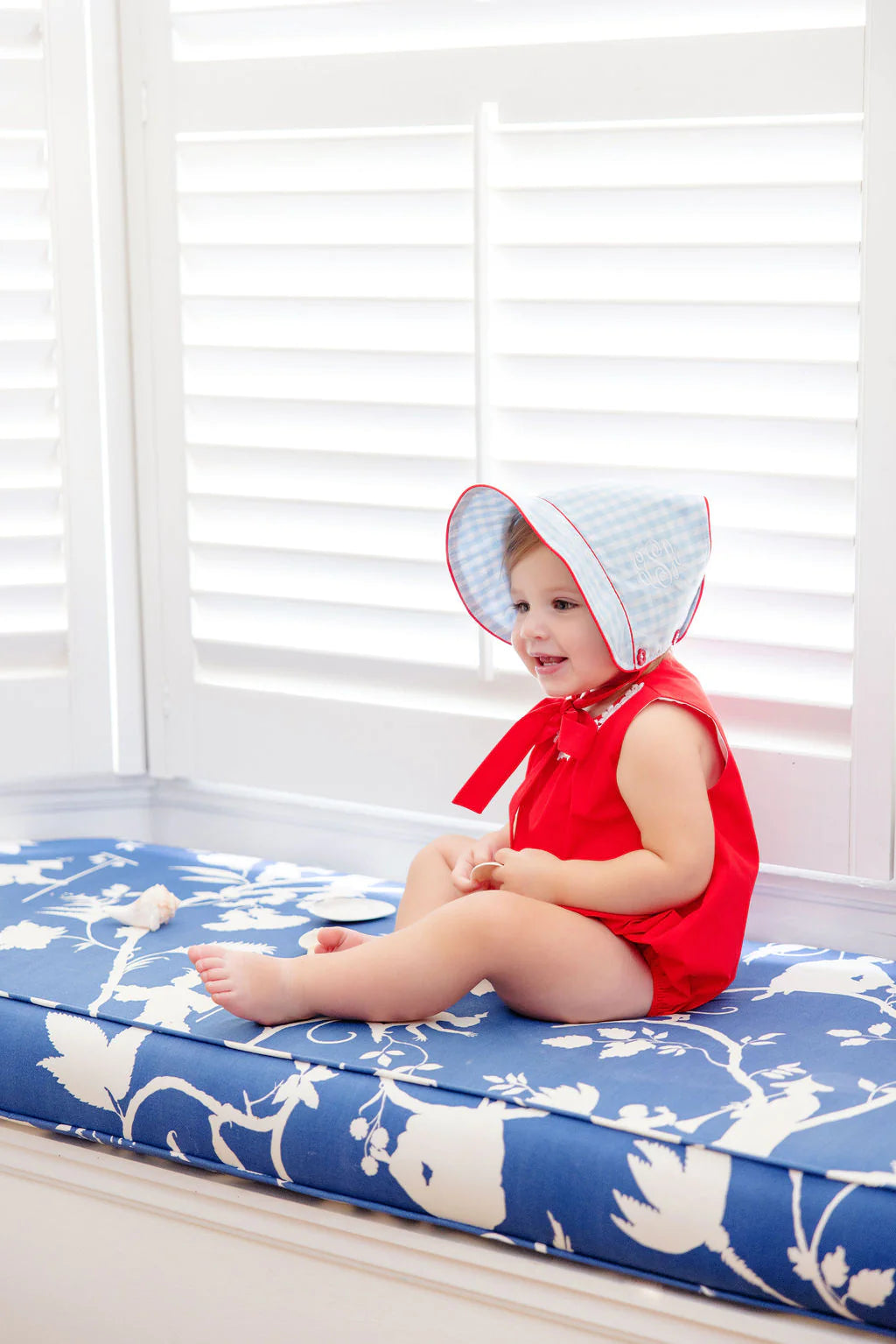 Buckhead Blue Gingham with Richmond Red Catesby Country Club Bonnet