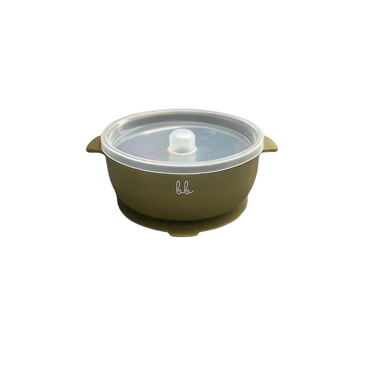 Olive Martini Silicone Suction Bowl with Lid