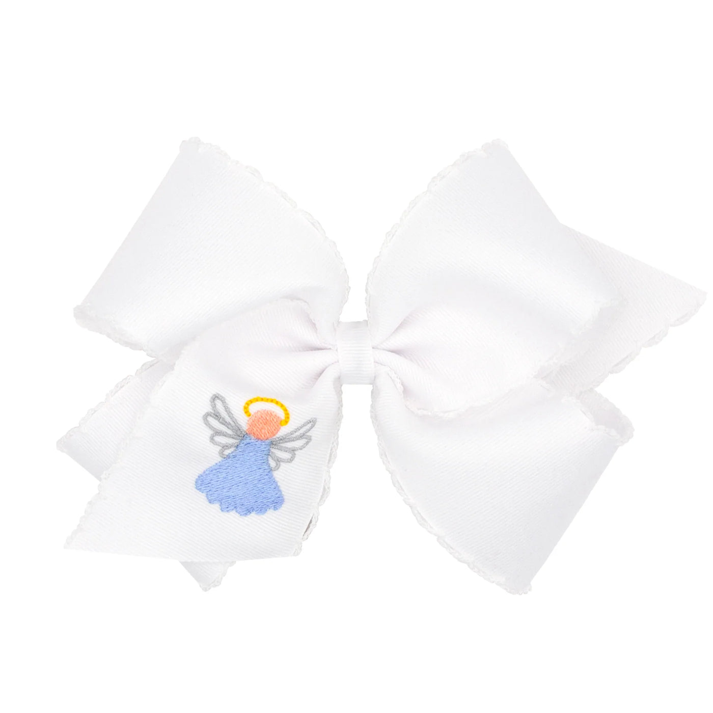 Embroidered Angel King Moonstitch Bow