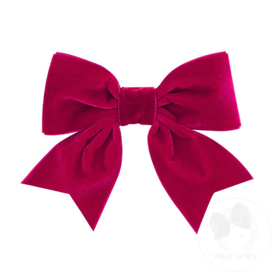 Small King Plush Velvet Bowtie With Tails (Black & Cardinal Red)