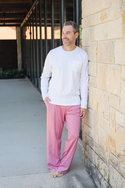 Red & White Stripes Mens Brent Pajama Pants