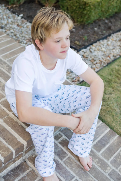 Beckett Boy's Lounge Pant- Texas Boots Blue