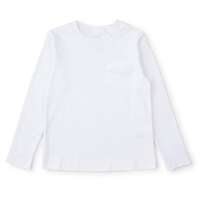 Blake Long Sleeve Pocket T-Shirt- White (Men & Boy Sizes)