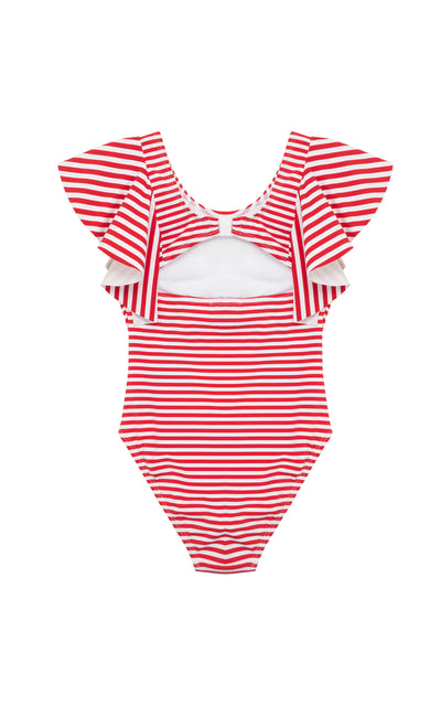 Red Malibu Stripe One-Piece Swimsuit