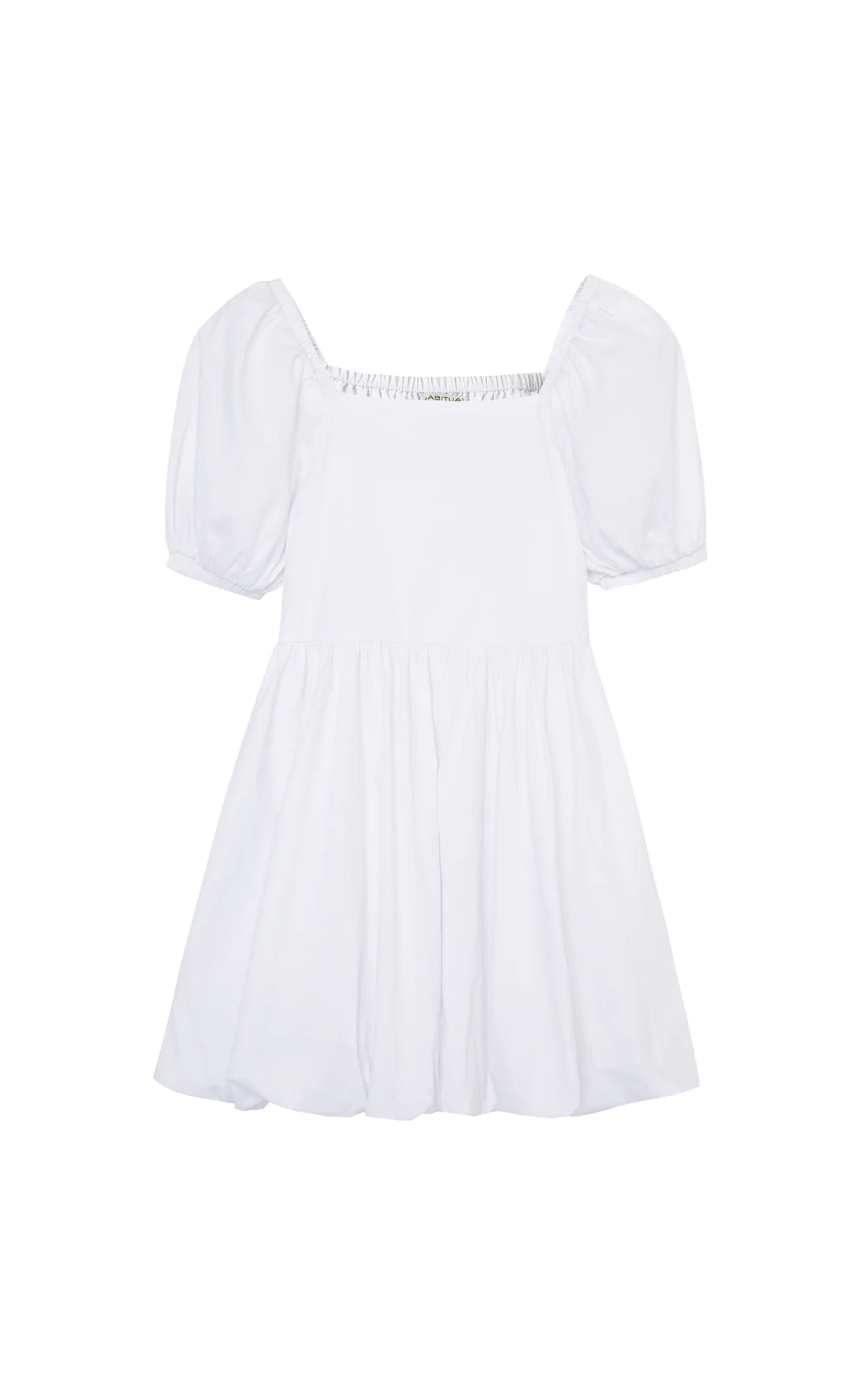 White Woven Bubble Dress