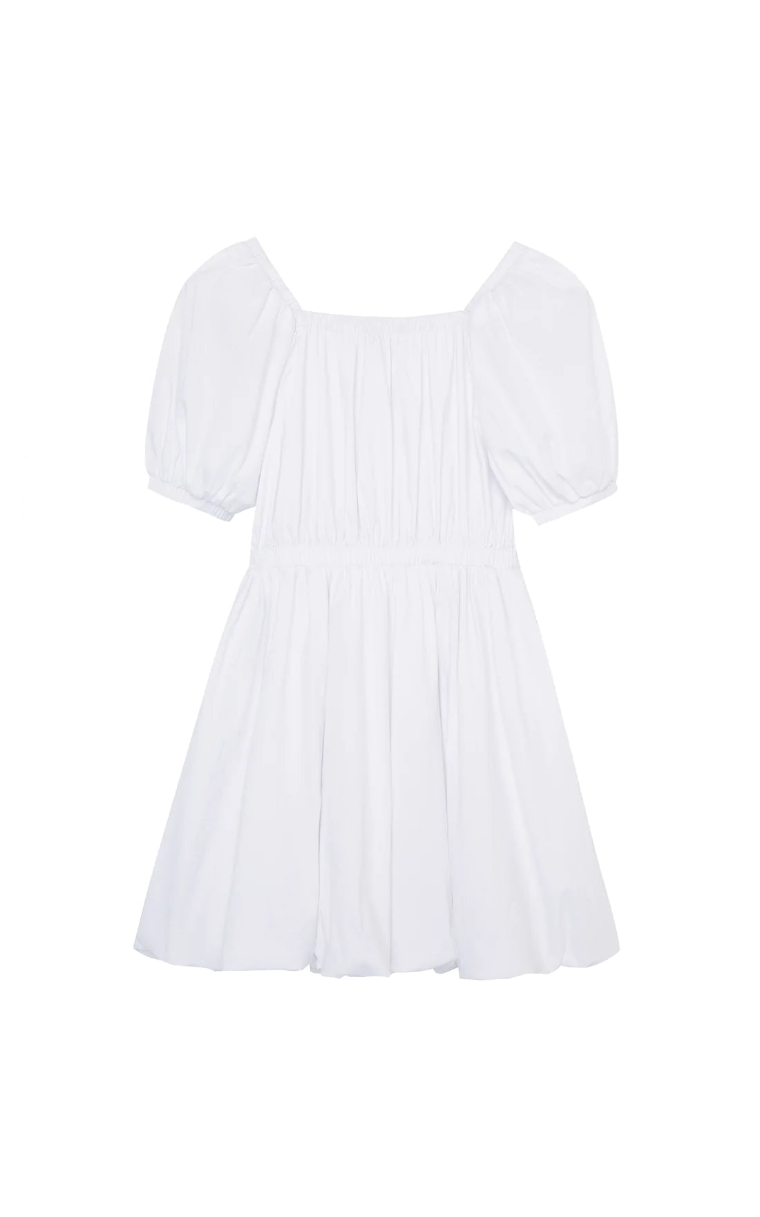 White Woven Bubble Dress