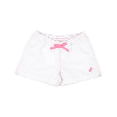 Worth Avenue White with Hamptons Hot Pink Stitching Cheryl Shorts