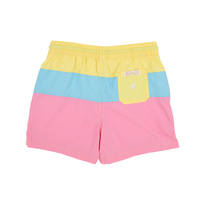 Lake Worth Yellow/Brookline Blue/Hamptons Hot Pink Country Club Colorblock Trunks