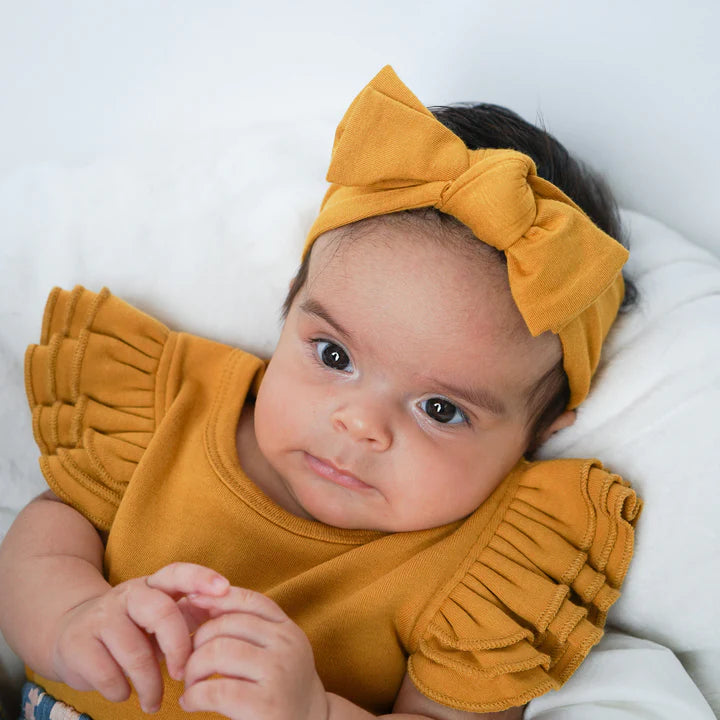 Sunrise Yellow Bamboo Baby Headband