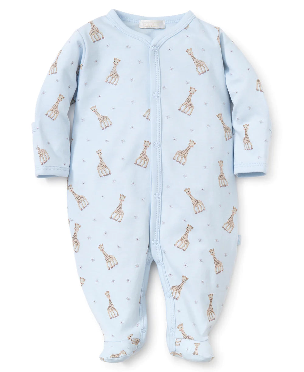 Light Blue Sophie La Girafe Print Footie