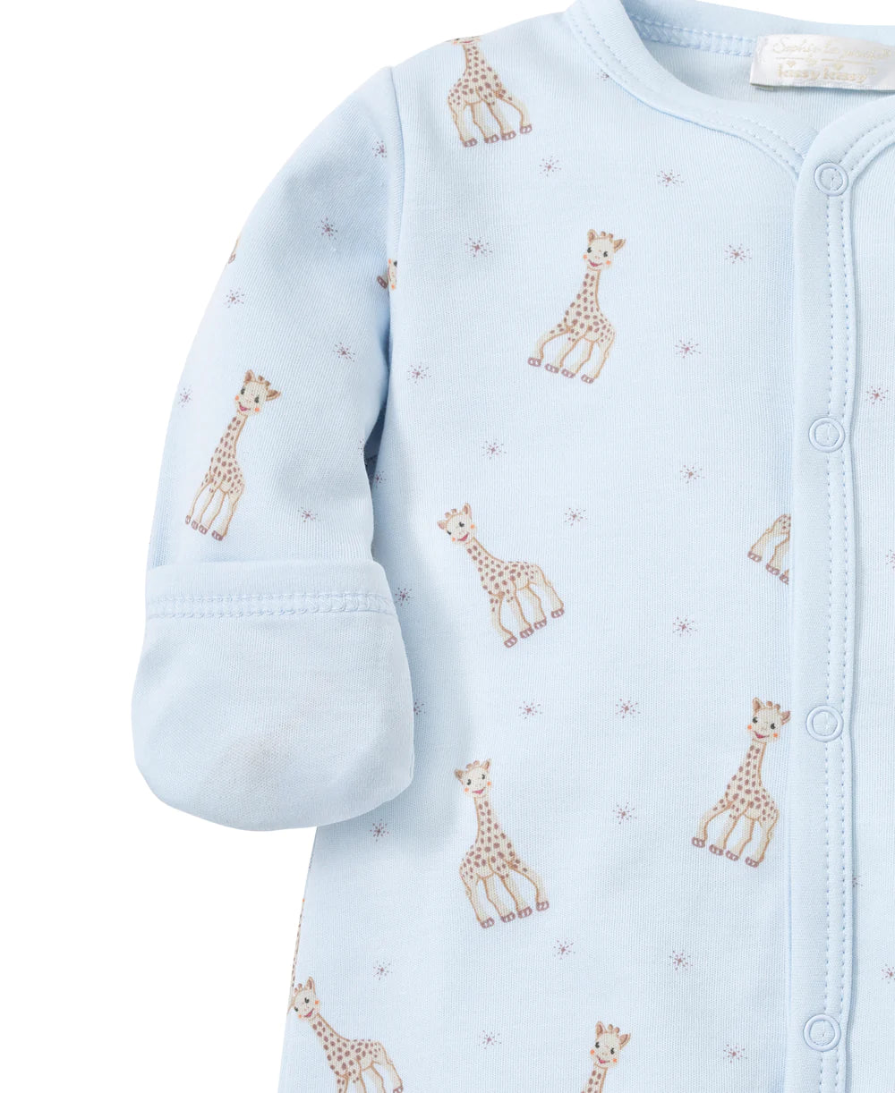 Light Blue Sophie La Girafe Print Footie