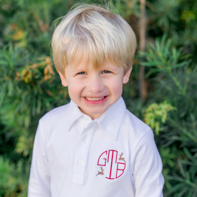 White Long Sleeve Finn Polo