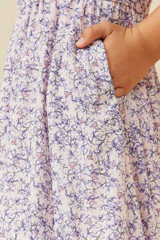 Lavender Floral Spring Dress