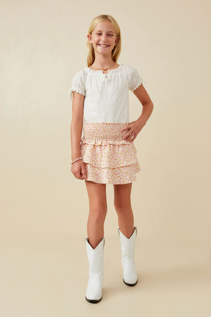 Ditsy Floral Smocked Tiered Skirt