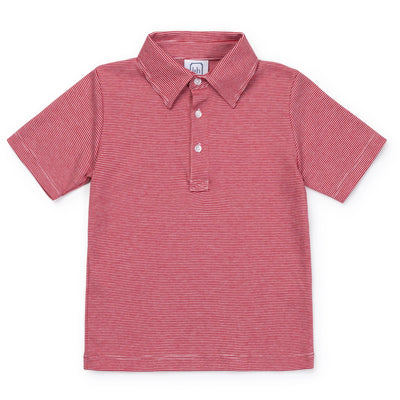 Griffin Golf Shirt- Red/White Stripe