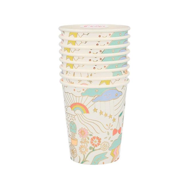 Happy Doodle Party Cups (Set of 8)