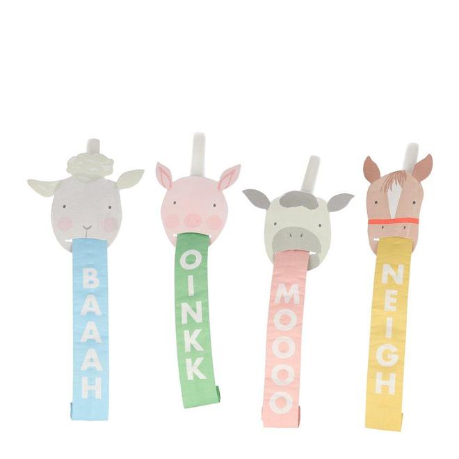 On the Farm Party Blowers (Set of 4)