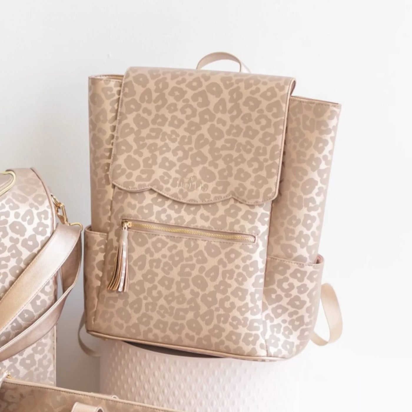 Leopard Frilly Full Size Backpack