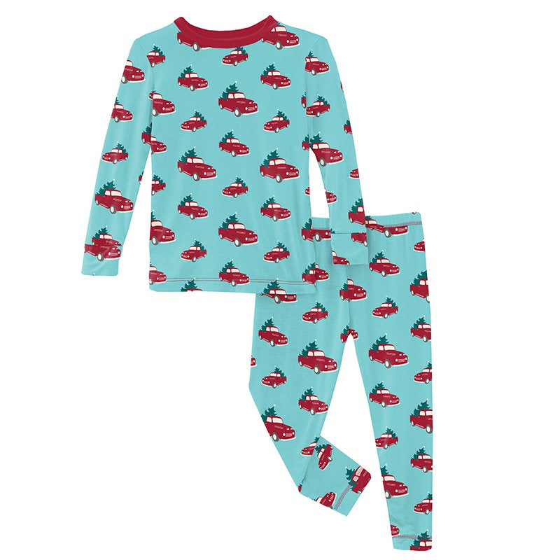 Iceberg Trucks & Trees Print Long Sleeve Pajama Set
