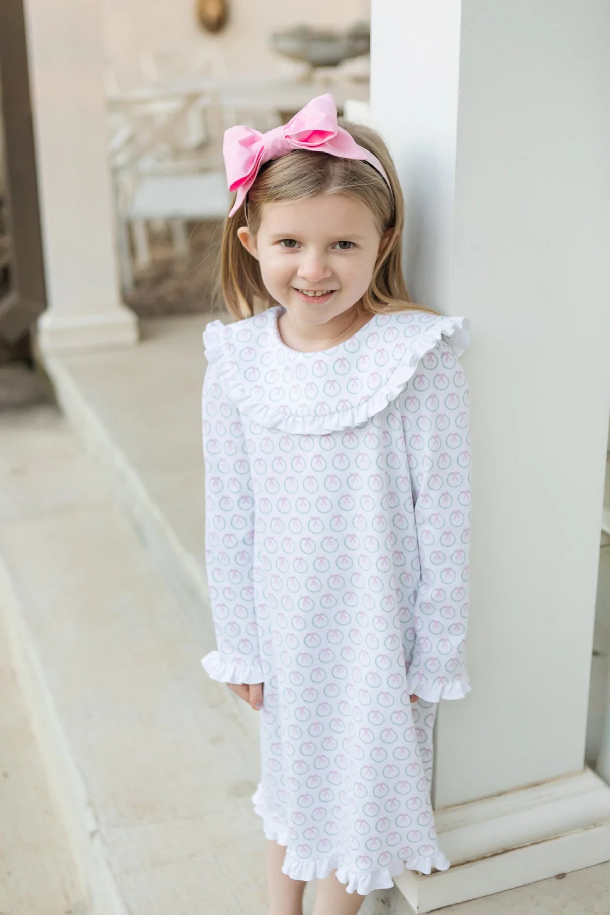 Holiday Wreath Pima Cotton Madeline Dress