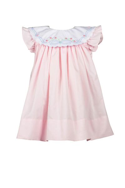 Paloma Dress Pink Shadow Embroidered