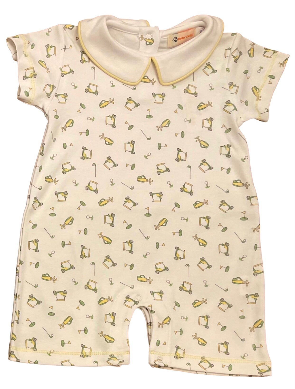 White with Yellow Polo Golf Romper