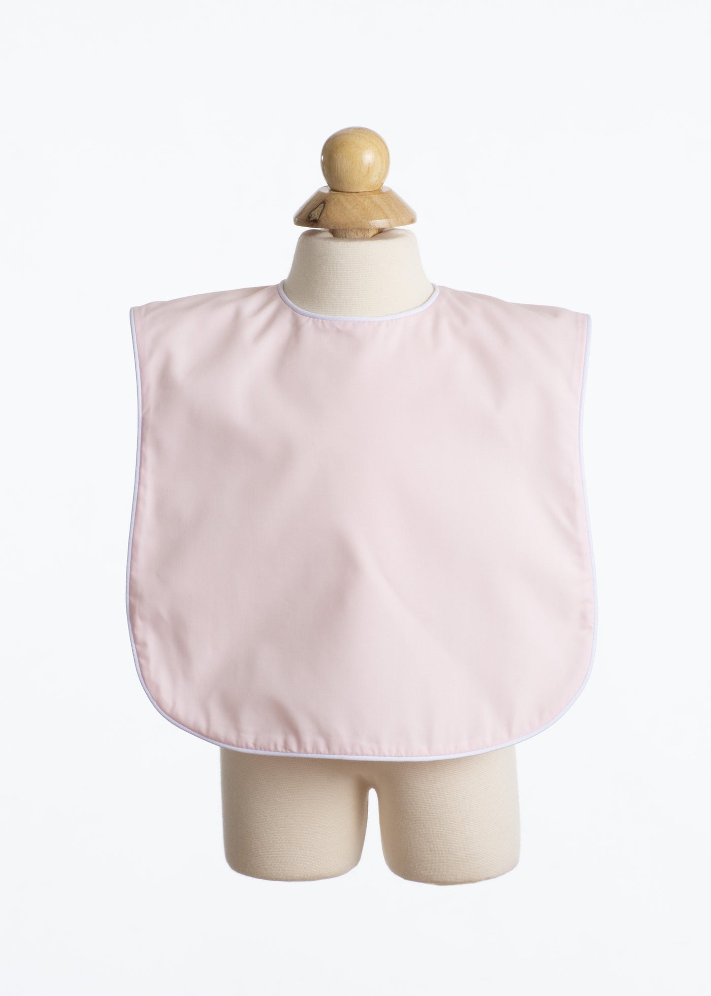 Oversized Pink Bib with White Piping